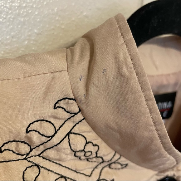 Vintage Christina Hope Silk Quilted Jacket Embroidered Detail Size Medium Button - Picture 6 of 6